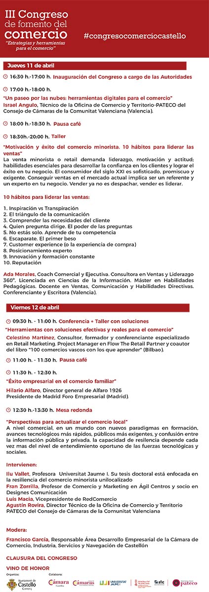 III Congreso del Comercio de Castelló, 11 y 12 de abril