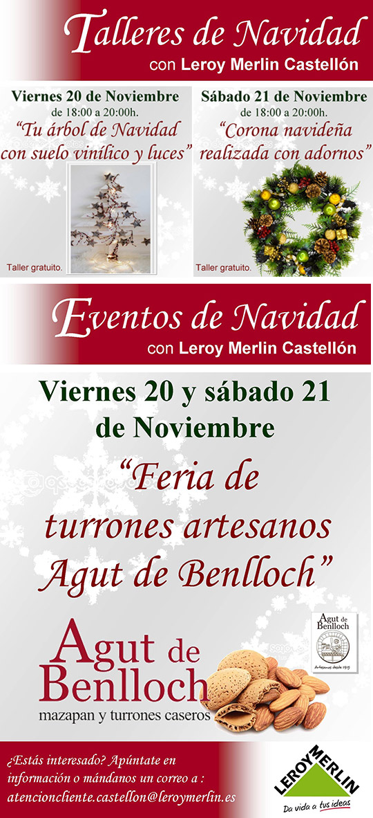Talleres y eventos de Navidad este fin de semana en Leroy Merlín
