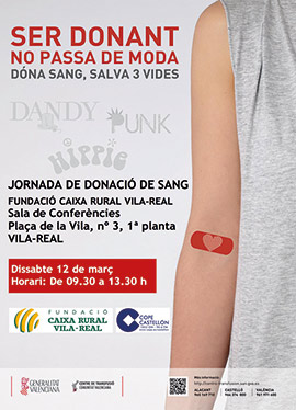 Donación de sangre en la Fundació Caixa Rural Vila-real, sábado 12 de marzo
