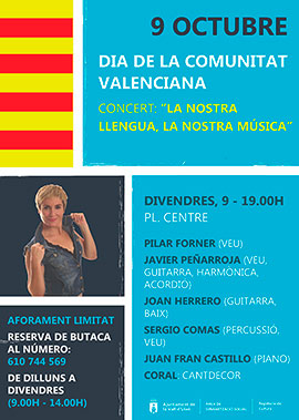 El Ayuntamiento de la Vall d’Uixó conmemora el 9 d´Octubre con el concierto ´La nostra llengua, la nostra música´