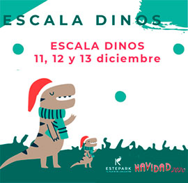 El T-Rex, el triceratop y los dos bebés dinosaurios están también en CC Estepark este próximo fin de semana